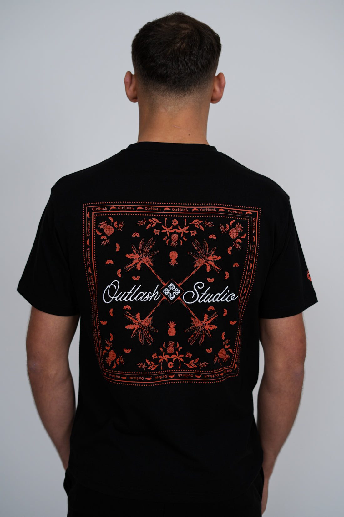 Bandana Print T-Shirt | Men's Premium Cotton Graphic Tee | Embroidered Logo Street Style