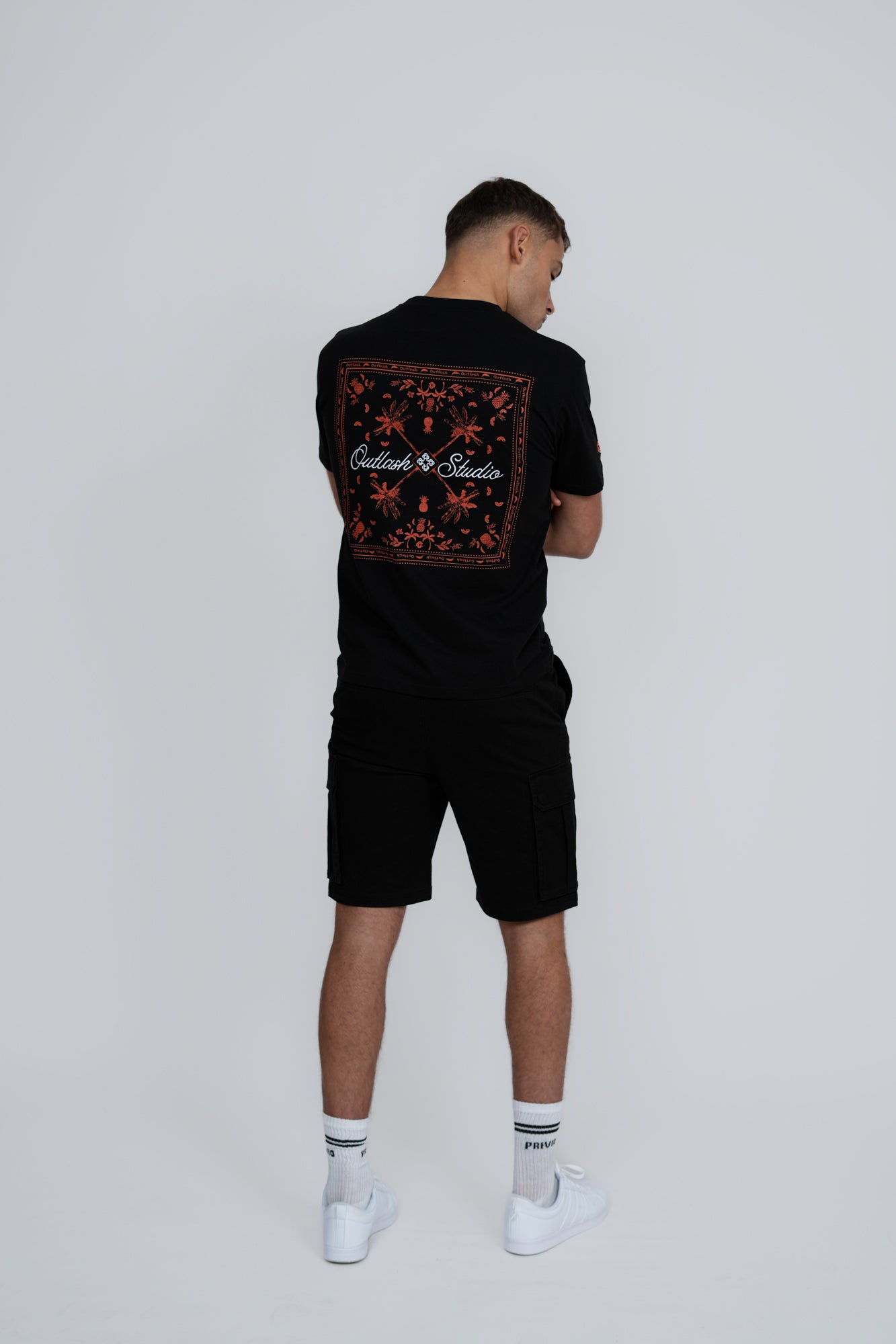 Bandana Print T-Shirt | Men's Premium Cotton Graphic Tee | Embroidered Logo Street Style