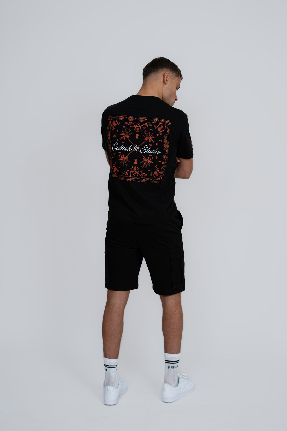 Bandana Print T-Shirt | Men's Premium Cotton Graphic Tee | Embroidered Logo Street Style
